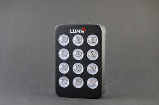 LUMN Mini handheld red light therapy device with carrying case